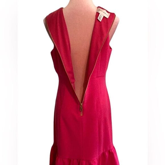 DONNA MORGAN NWT SLEEVELESS DRESS RUFFLE FLOUNCE SKIRT SHEATH COCKTAIL PARTY - Picture 6 of 8